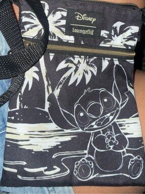 Loungefly Black & White Stitch Crossbody Bag NWOT